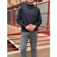 İnpool Erkek, Slim-Fit, Old Money, Yarım Boğazlı Triko Kazak PLTK01