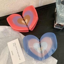Nolana Yarım Kalp Kemik Asetat Yüksek Kalite Toka - Mavi