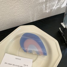 Nolana Yarım Kalp Kemik Asetat Yüksek Kalite Toka - Mavi