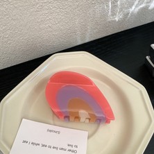 Nolana Yarım Kalp Kemik Asetat Yüksek Kalite Toka - Pembe