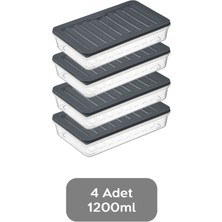 6'lı Buzdolabı Organizer Mikrodalga ve Difrize Uygun Saklama Kabı 6 x 1200 ml