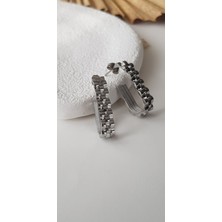 Jewelry O'clock Silver Rlx Model Çelik Küpe