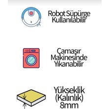 Premium Kalite Kaymaz Taban Silinebilir Salon Mutfak Koridor Halısı Beyaz G324