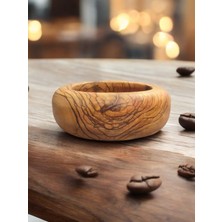 F&s Woodart Zeytin Ağacı Tek Parça El Yapımı Doğal Ahşap 15  cm  Yuvarlak Kase Tabak Çerezlik