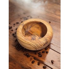 F&s Woodart Zeytin Ağacı Tek Parça El Yapımı Doğal Ahşap 15  cm  Yuvarlak Kase Tabak Çerezlik