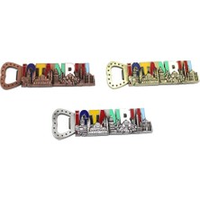 Periboia Istanbul Yazısı Metal Magnet ve Açacak