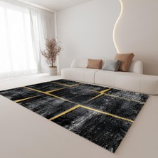 Premium Kalite Kaymaz Taban Silinebilir Salon Mutfak Koridor Halısı Antrasit G535