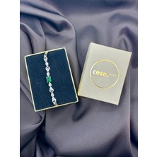 Celeste Shine Damla Model Paslanmaz Çelik ve Zirkon Taş Detaylı Zincir Bileklik