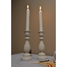 Erc Technology Roma Sütun Mumluk 2'li Set Şamdanlık (16.5 cm )