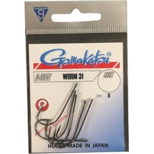 Gamakatsu Worm 31 No:1 Siyah Olta Iğnesi 6ADET