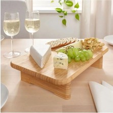 Karacabey Ticaret  Bambu Ayaklı Kesme Tahtası veya Sunum Tahtası | Doğrama Tahtası ve Sunum Standı 32 x 22  cm