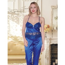 Nahawnd Saten Güpürlu 3ullu Sabahlık Gecelık Takım