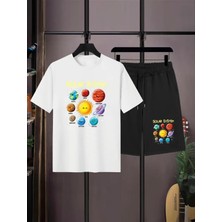 Punıx Kıds  Özel Üretim  Gezegenler Baskılı Yeni  Stil Erkek Çocuk T-Shırt Şort Takım