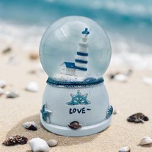 Nunu Orta Boy Işıklı Deniz Feneri Kar Küresi (8 x 8 cm )