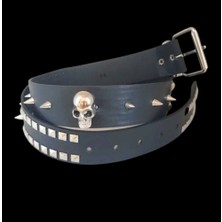 Metal Giyim Piramit Spike Kurukafa Kombin Kemer