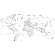 Zero Land Statik Kağıt Dünya Haritası 56  cm   x  110  cm  11