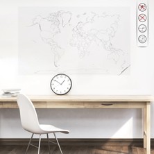 Zero Land Statik Kağıt Renksiz Dilsiz Dünya Haritası 150  cm   x  258  cm  11