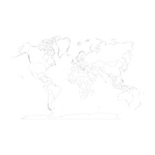 Zero Land Statik Kağıt Renksiz Dilsiz Dünya Haritası 150  cm   x  258  cm  11