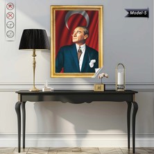 Zero Land Statik Tutunma Özellikli Tablo - Poster Atatürk (Model- 5) 70  cm   x  100  cm  11