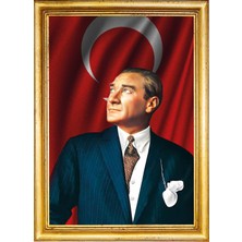 Zero Land Statik Tutunma Özellikli Tablo - Poster Atatürk (Model- 5) 70  cm   x  100  cm  11