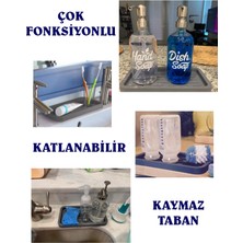 Silikon Yağdanlık Altlığı - Yağ Standı - Sabunluk Altlığı - Çok Amaçlı Organizer - Tezgah Sunum Düzenleyici 27X11 cm