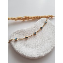 Jewelry O Clock Joc Gold 5 Nazar Boncuklu Çelik Bileklik