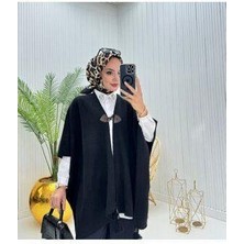 Çalıkuşu Kroşeta Dikişli Çoban Düğmeli Panço