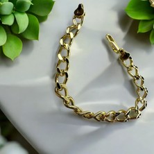 Meda Collection Altın Kaplama Zincir Çelik Bileklik