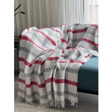 Pink & Blue Home Skoç Battaniye | Koltuk Şalı | Yatak Örtüsü