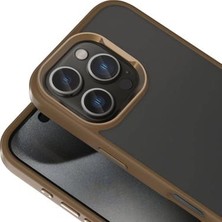 Mobilefix iPhone 16 Pro Max Magsafe Özellikli Pvc + Silikon Mat Rose Brown Kost Kapak & Kılıf