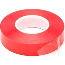 Ozcmax Çift Taraflı Akrilik Silikonize Bant 18 mm x 2 Metre Kırmızı Vhb