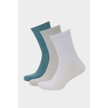 DeFacto Erkek Rahat Lastikli 3'lü Pamuklu Uzun Çorap Z0806AZNS