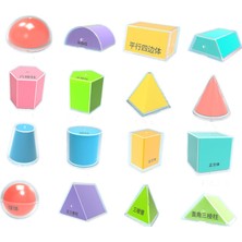 Eleanos Anaokulu Ilköğretim Çocukları Için Matematik Manipülatifleri 16X Geometrik Katı (Yurt Dışından)