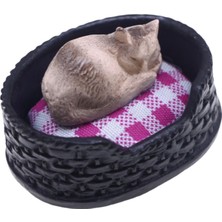 Sunnimix 1:12 Dollhouse Uyku Kedi ile Kedi Yuvası Dıy Takviyeleri Hayvan Modeli Hediye Için (Yurt Dışından)