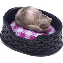 Sunnimix 1:12 Dollhouse Uyku Kedi ile Kedi Yuvası Dıy Takviyeleri Hayvan Modeli Hediye Için (Yurt Dışından)