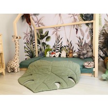 Tly Home Textiles Erguvan Yeşil Yaprak Oyun Halısı - Oyun Matı