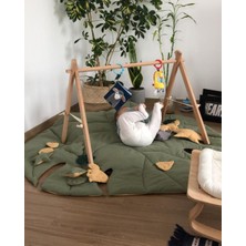 Tly Home Textiles Erguvan Yeşil Yaprak Oyun Halısı - Oyun Matı