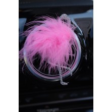 Tasarım Arabam Flamingo Koku Gümüş Taş & Şeker Pembe Tüy Sağ Yön