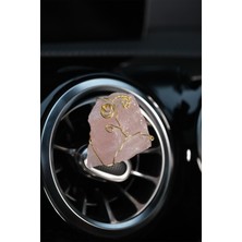 Tasarım Arabam Pembe Kuvars Doğal Taş Ham Parça Tel Sarmalı Klima Kokusu