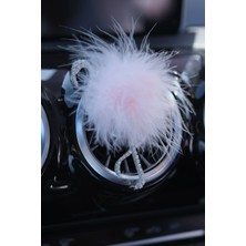 Tasarım Arabam Flamingo Koku Gümüş Taş & Pudra Tüy Sol Yön