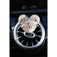 Tasarım Arabam Panda Koku Gümüş Taş & Çift Rose Gold Baget Taş