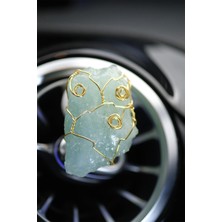 Tasarım Arabam Akuamarin Doğal Taş Ham Parça Tel Sarmalı Klima Kokusu