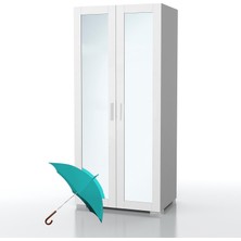 Dekorex PRT-212A-BEYAZ -Iki Kapaklı Portmanto