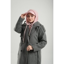 Pudra Bağcıklı Peluş Salaş Şapkalı Balaklava Boyunluklu Bere Jakar Düz 2332_06