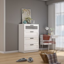 Dekorex SFR-102-C-BEYAZ Dört Çekmeceli Şifonyer