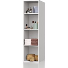 BNY116-BEYAZ -Boy Kapaklı Yüksek Banyo Dolabı