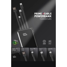 10.000 Mah Prime Dijital Göstergeli Dahili Çoklu Kablolu Powerbank