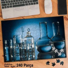Asilmeydan Asil Hobi Labarotuvar - Kimya - Simya -Deney Tüpleri Yapboz-Ayak Destekli Çerçeveli 240 Parça Puzzle