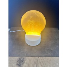 3D Çocuk Odası Led Gece Lambası Beyaz