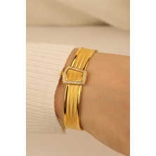 ÇGK KUYUMCULUK Taşlı Hasır Altın Bilezik CGKKLP0117